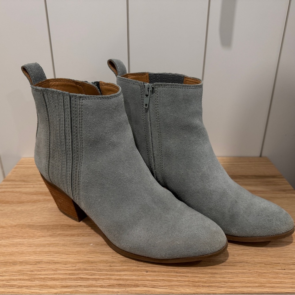 Frye Light Blue Suede Ankle Boots
